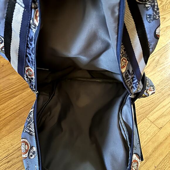 Pottery Barn Kids Star Wars Backpack Blue Droids Large Bag BB8 R2-D2 C3P0 School - Picture 8 of 10